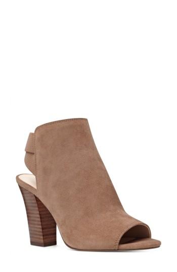 Women's Nine West Zofee Peep Toe Bootie .5 M - Brown