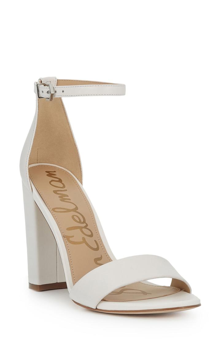 Women's Sam Edelman Yaro Ankle Strap Sandal .5 M - White