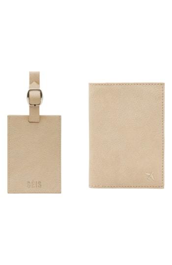 Beis Travel Luggage Tag & Passport Holder Set - Beige