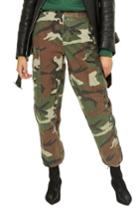 Women's Topshop Oversize Camo Combat Trousers Us (fits Like 0) - Green
