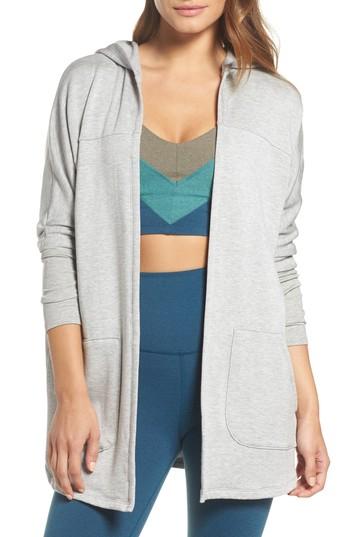 Women's Beyond Yoga Love & Fleece Hooded Cardigan - Grey