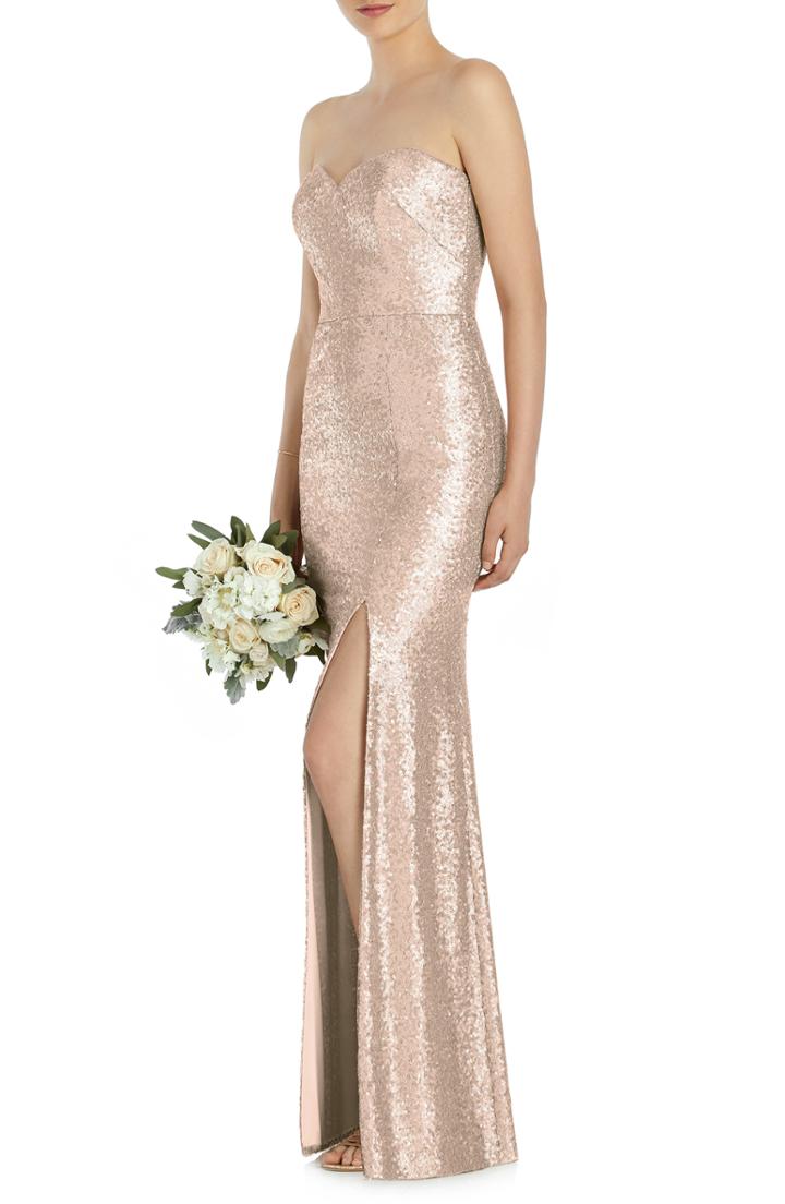 Women's Dessy Collection Elle Strapless Sequin Trumpet Gown