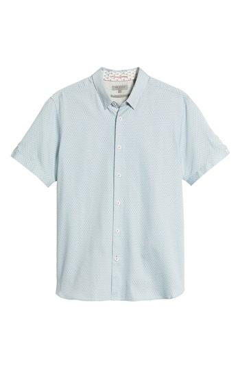 Men's Ted Baker London Gudvu Geo Print Sport Shirt (m) - Grey