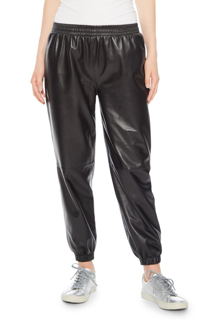 Women's Parker Eavan Leather Jogger Pants, Size - Black