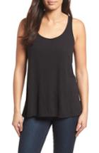 Women's Caslon Lace Hem Tank - Black