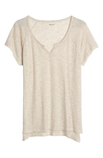 Women's Madewell Brea Split Neck Tee, Size - White