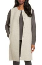 Women's Eileen Fisher Long Wool Blend Vest, Size - Beige