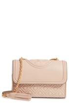 Tory Burch Small Fleming Quilted Lambskin Leather Convertible Shoulder Bag - Ivory