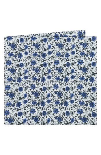 Men's Ted Baker London Floral Cotton Pocket Square, Size - Grey