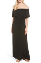Women's Loveappella Jersey Off The Shoulder Maxi Dress - Black