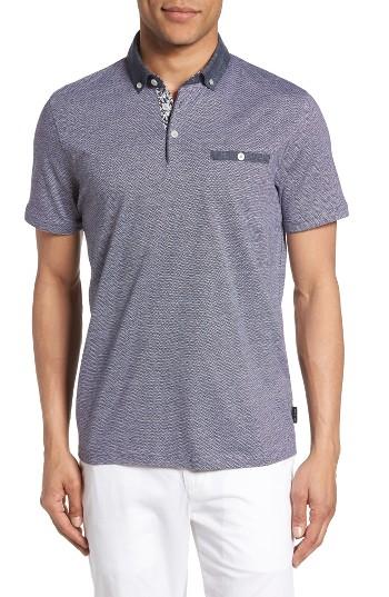 Men's Ted Baker London Zobelle Chevron Polo (s) - Blue