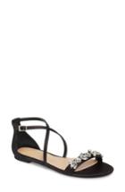 Women's Jewel Badgley Mischka Tessy Embellished Sandal .5 M - Black