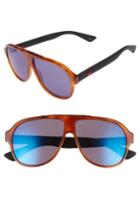 Men's Gucci Oversize 59mm Sunglasses - Blonde Havana/ Blue Mirror