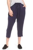 Women's Eileen Fisher Slouchy Silk Crop Pants, Size - Purple
