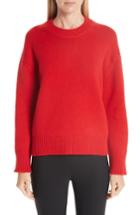 Women's Mansur Gavriel Rib Trim Cashmere Sweater - Red