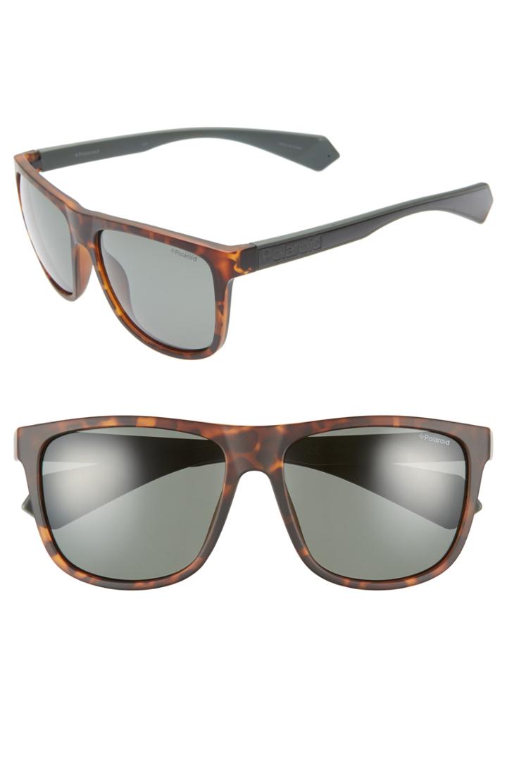 Men's Polaroid Plastic Core 57mm Polarized Sunglasses - Havana