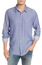 Men's Rails Isaac Stripe Chambray Sport Shirt, Size - Blue