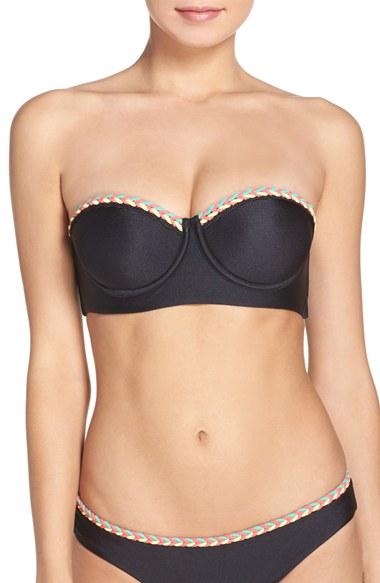 Women's Luli Fama Underwire Bandeau Bikini Top - Black