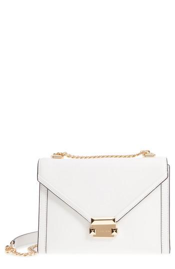 Michael Michael Kors Large Whitney Leather Shoulder Bag - White