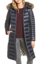 Women's Kate Spade New York Down Puffer Coat With Faux Fur Trim - Blue