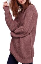Women's Free People Menace Solid Tunic Sweater - Brown