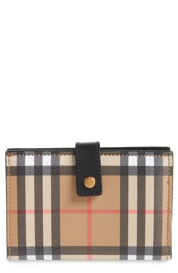 Women's Burberry Marylebone Check Wallet - Black