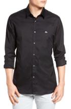 Men's Lacoste Slim Fit Stretch Poplin Woven Shirt Eu - Black