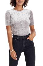 Women's Madewell Crushed Velvet Short Sleeve Bodysuit - Grey