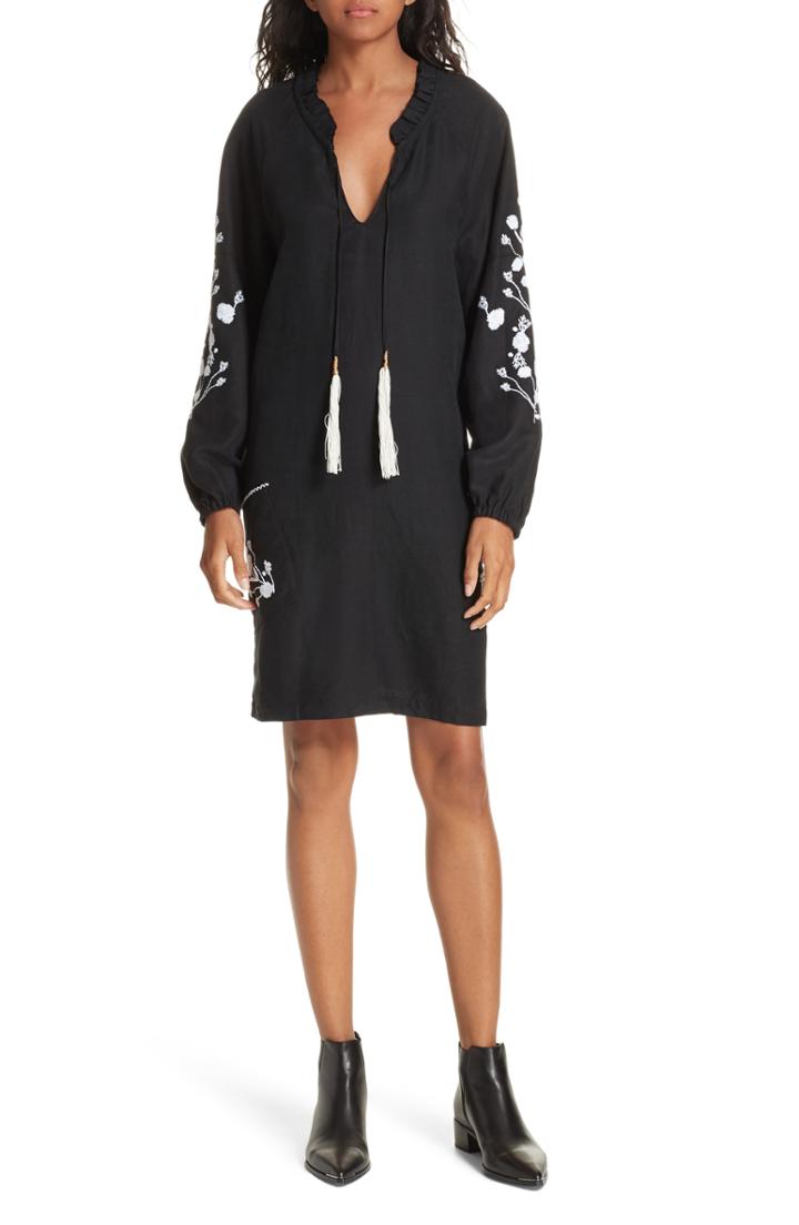 Women's Dolan Embroidered Shift Dress - Black