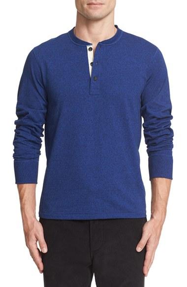 Men's Rag & Bone Standard Issue Slub Cotton Henley - Blue