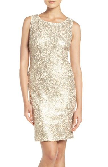 Women's Chetta B Sequin Lace Sheath Dress