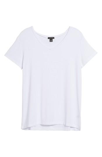 Women's Halogen Modal Jersey V-neck Tee, Size - White