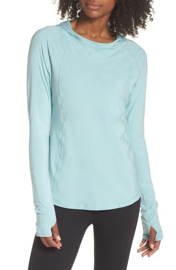Women's Zella Technique Hooded Pullover, Size - Blue/green