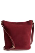 Sole Society Lana Slouchy Suede Crossbody Bag - Red