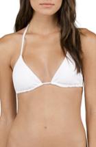 Women's Volcom Simply Solid Triangle Bikini Top - White