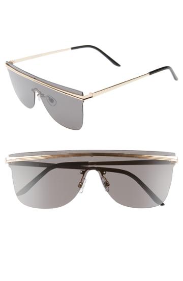 Women's Glance Eyewear 50mm Rimless Shield Sunglasses - Black/ Gold