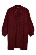 Women's Topshop Long Open Front Cardi Us (fits Like 0-2) - Red