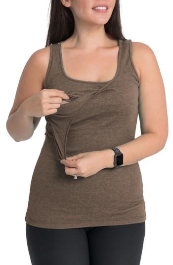 Women's Bun Maternity Maternity/nursing Tank - Brown