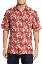 Men's Tommy Bahama Jema Fronds Silk Camp Shirt, Size - Red