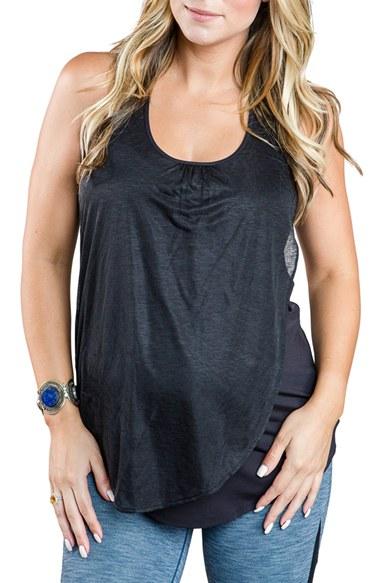 Women's Cozy Orange 'cooper' Racerback Maternity Tank