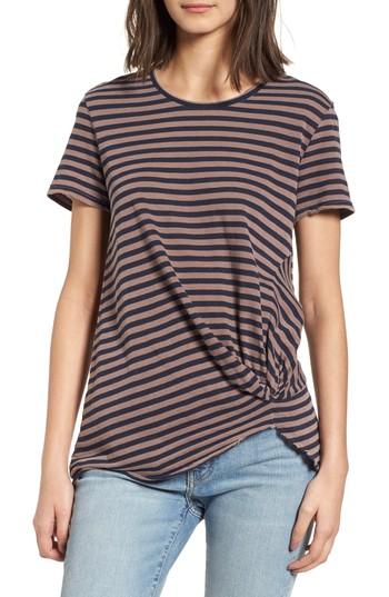 Women's Stateside Stripe Twist Front Tee - Beige