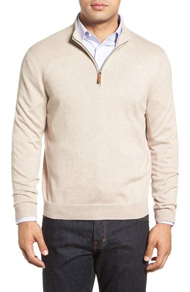 Men's Nordstrom Men's Shop Half Zip Cotton & Cashmere Pullover