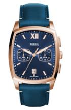 Men's Fossil Knox Tank Leather Strap Watch, 38mm