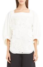 Women's Chloe 3d Floral Embroidered Top