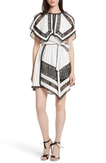 Women's Self-portrait Lace Trim Handkerchief Hem Dress
