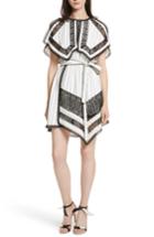 Women's Self-portrait Lace Trim Handkerchief Hem Dress