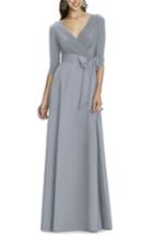 Women's Alfred Sung Jersey Bodice A-line Gown - Grey