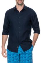 Men's Rodd & Gunn Denver Regular Fit Linen Sport Shirt - Blue