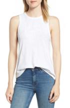 Women's Lucky Brand Leaf Embroidered Tank - White