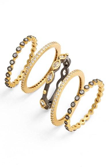 Women's Freida Rothman Delicate Stackable Rings (set Of